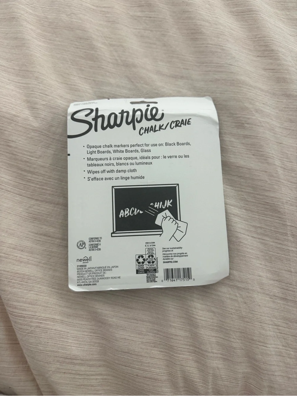 Sharpie Wet Erase Chalk Markers 5-Pack - White, Red, Blue, Yellow, Green